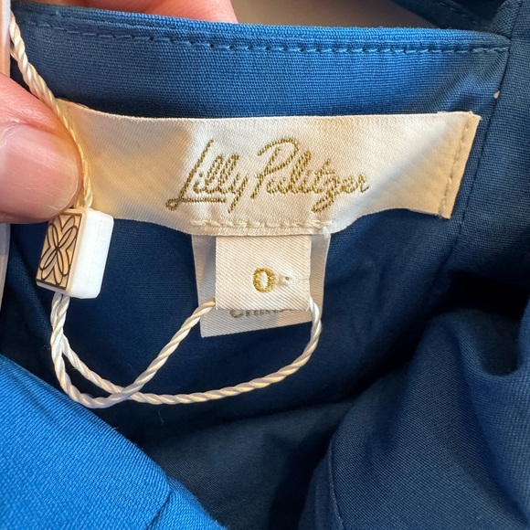 NWT Lilly Pulitzer Barton Blue Stretch Top Adjustable Straps Ribbon Detail / 0 - Picture 8 of 13